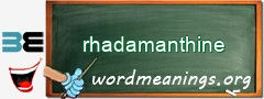 WordMeaning blackboard for rhadamanthine